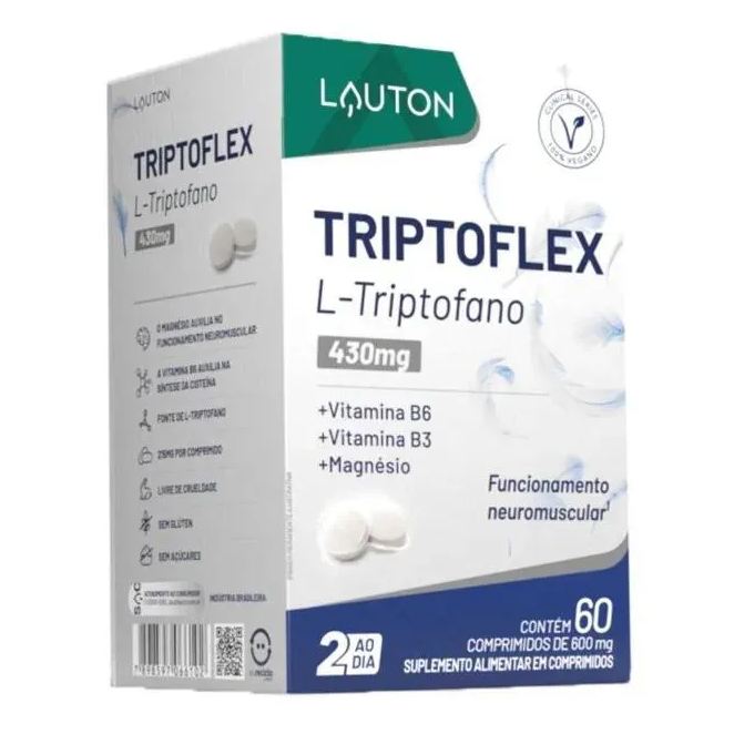 Lauton Triptoflex ( L-triptofano + Magnésio, Vitaminas B6 e B3) 60 comprimidos