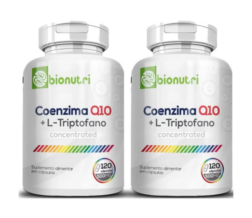 Bionutri Kit 2x Coenzima Q10 com L - Triptofano 500mg 120 cápsulas