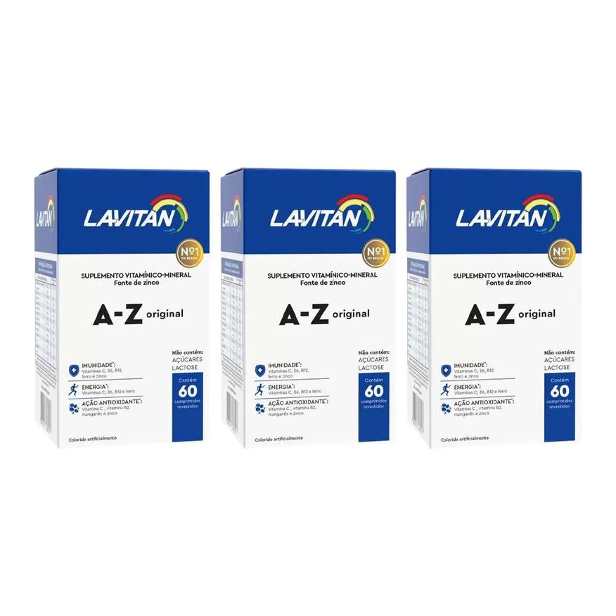 Cimed Kit 3 Lavitan A-z Homem 60 cápsulas