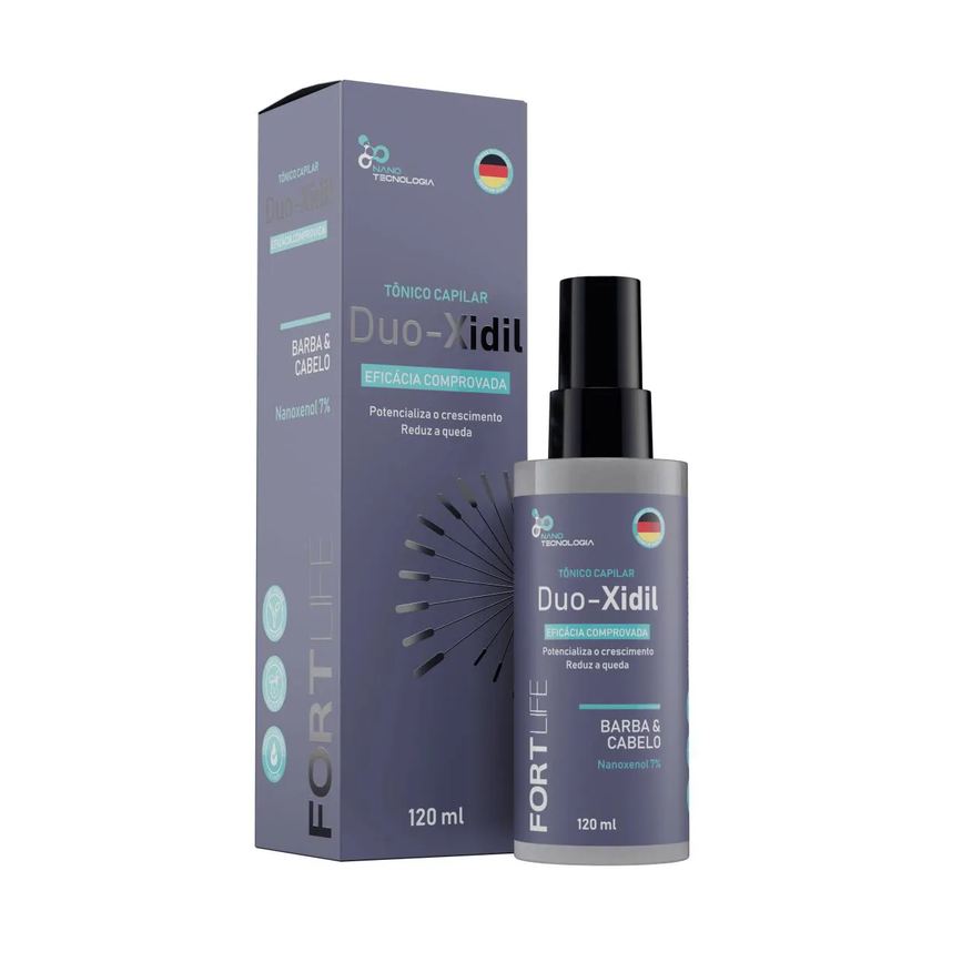 Fortlife Tônico Capilar em Spray Duo - Xidil Barba e Cabelo Frasco com 120ml