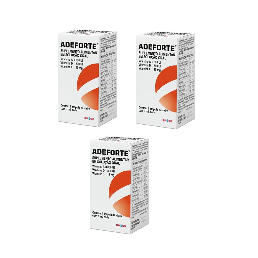 Gross Kit 03 Suplemento Alimentar Adeforte 1 Ampola de 3ml