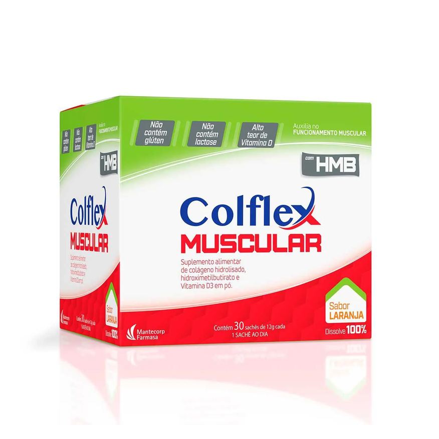 Alimentar Suplemento Colflex Muscular Sabor Laranja 30 Sachês de 12g cada