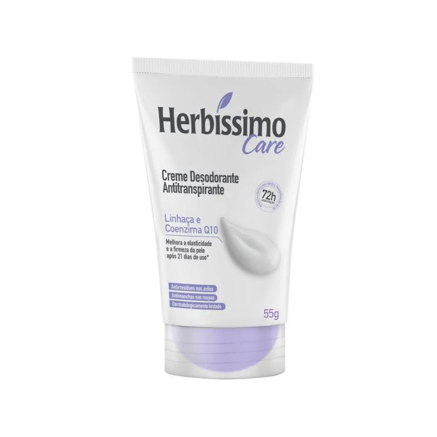 Herbíssimo Desodorante Cremoso Care Linhaça e Coenzima Q10 55g