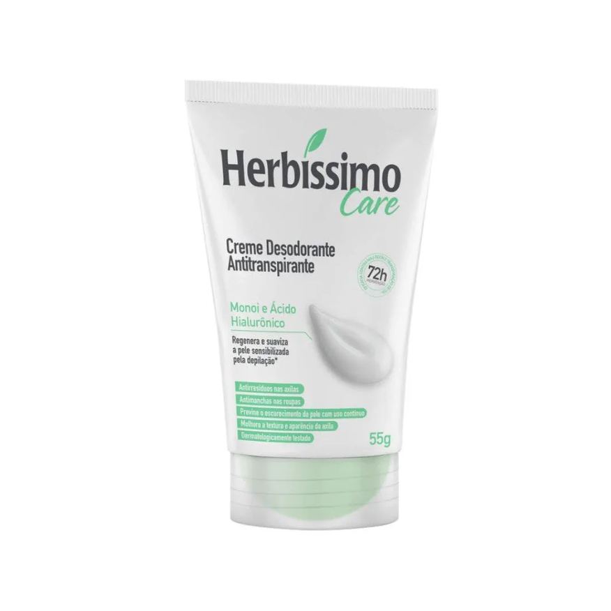 Herbíssimo Desodorante Cremoso Care Monoi e Acido Hialurônico 55g