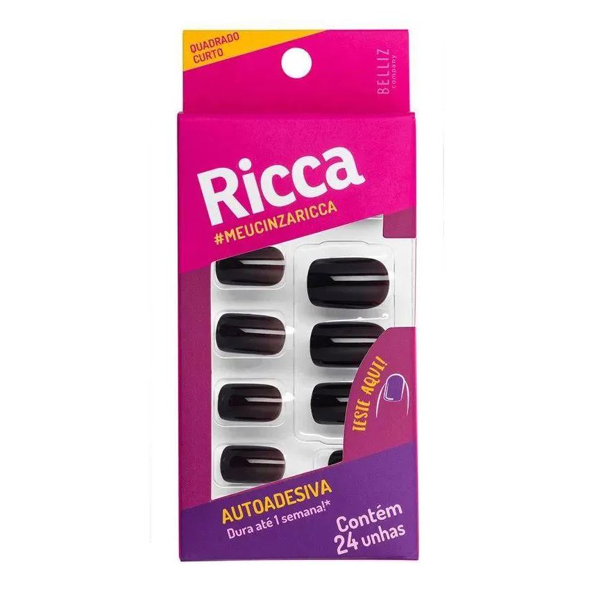 Ricca Unhas Autoadesivas Cinza Urban