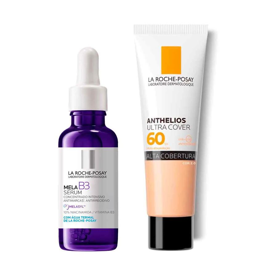 La Roche-Posay Kit Protetor Solar Facial La Roche Posay FPS 60 Anthelios Ultra Cover Cor 2.0 30g + Sérum Antimanchas B3 30ml