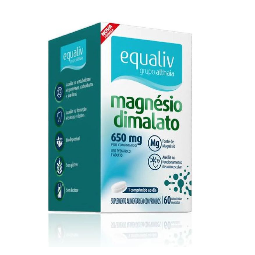 Equaliv Suplemento Magnésio Dimalato 650mg 60 Cpr