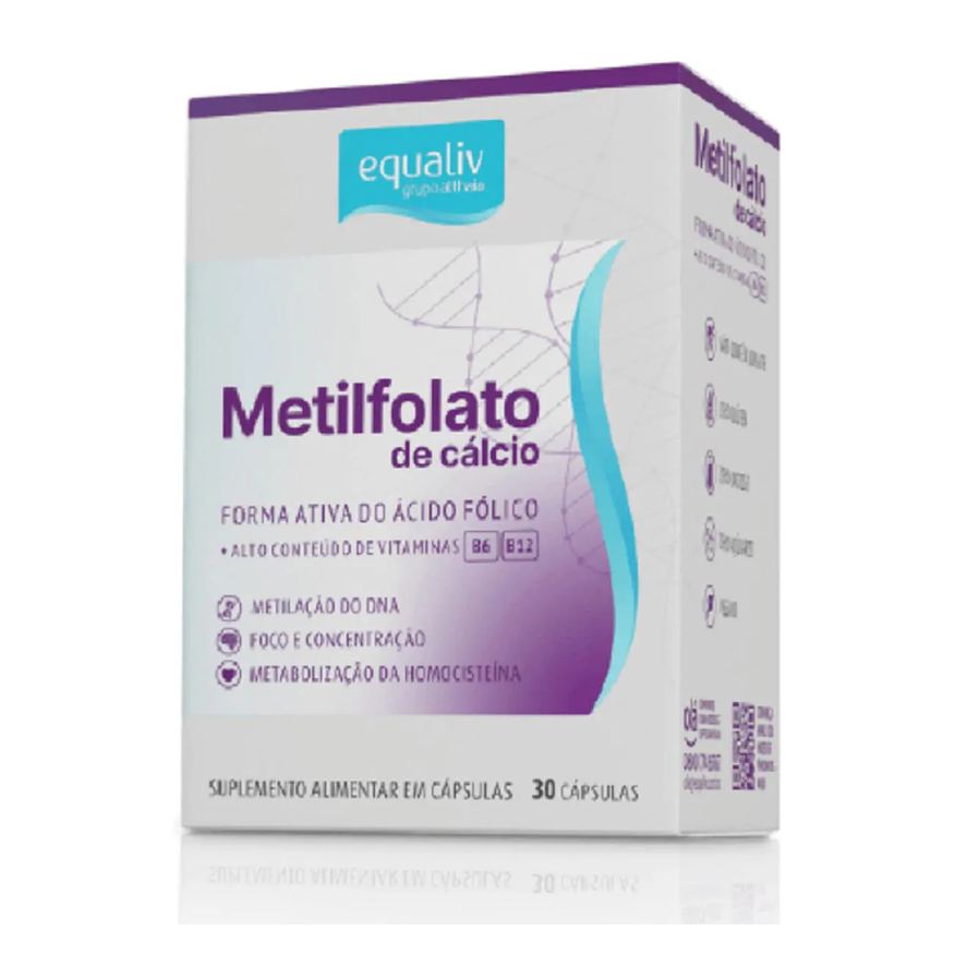 Equaliv Suplemento Alimentar Metilfolato de Cálcio 30 Cápsulas
