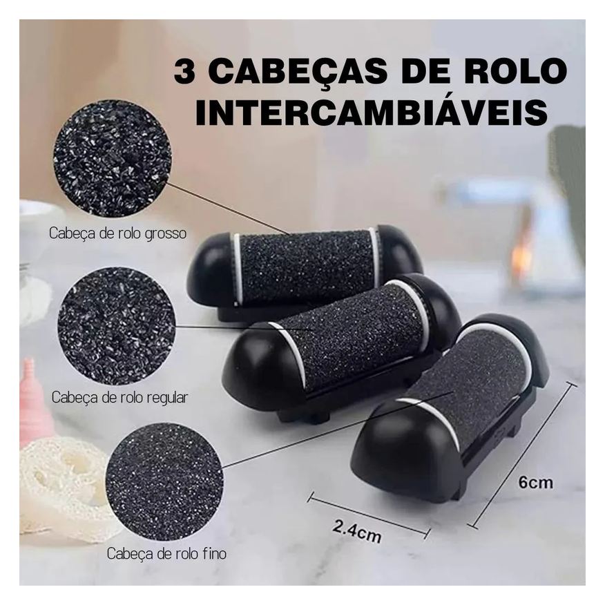 Lixador Esfoliador para Pés Elétrico Profissional Remover Calos E Rachaduras