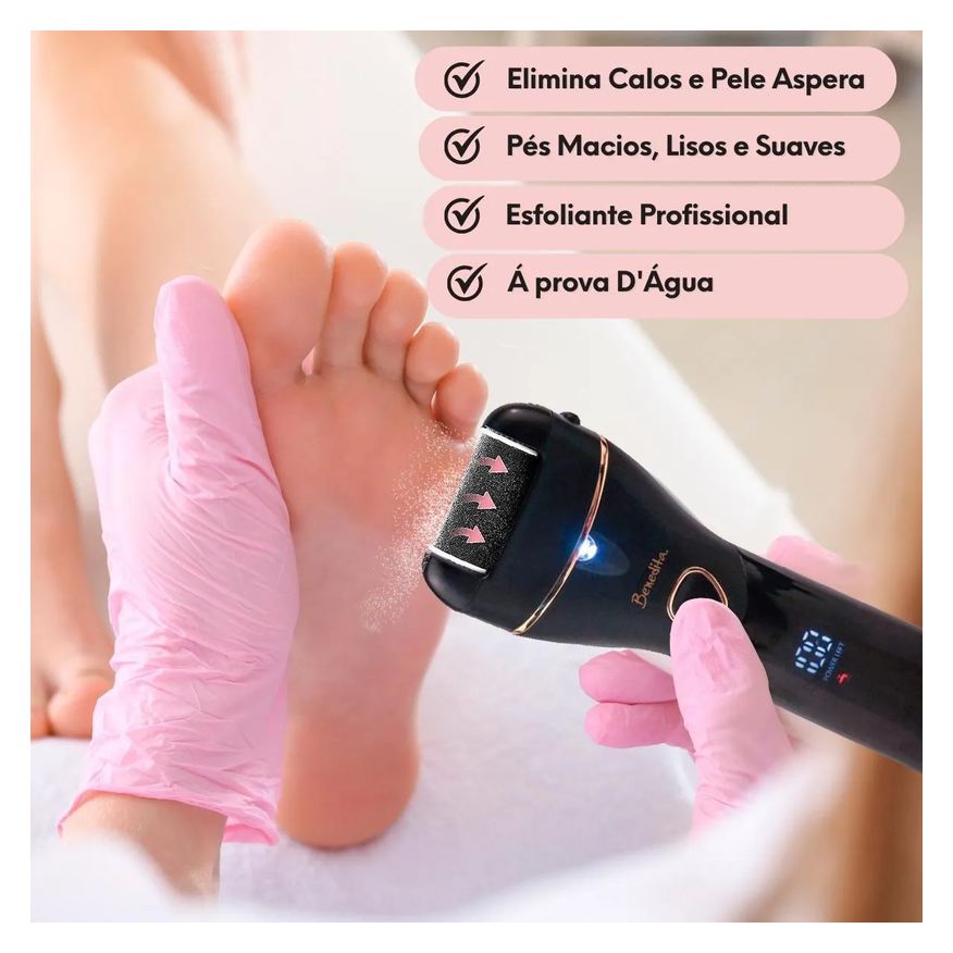 Elétrica Lixa Pés Pedicuro Removedor Calos E Rachaduras + Creme Esfoliante