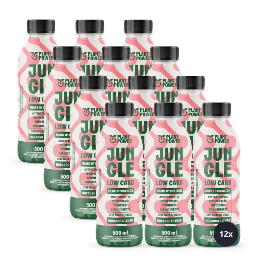 Plant Power 12x Isotônico Jungle Low Carb Morango e Limão 500ml
