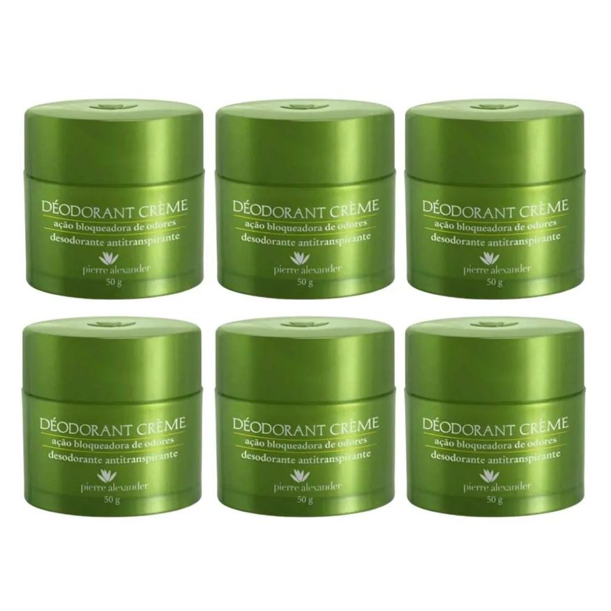 Pierre Alexander Kit Desodorante Creme Bloqueador 50g C/6 unidades