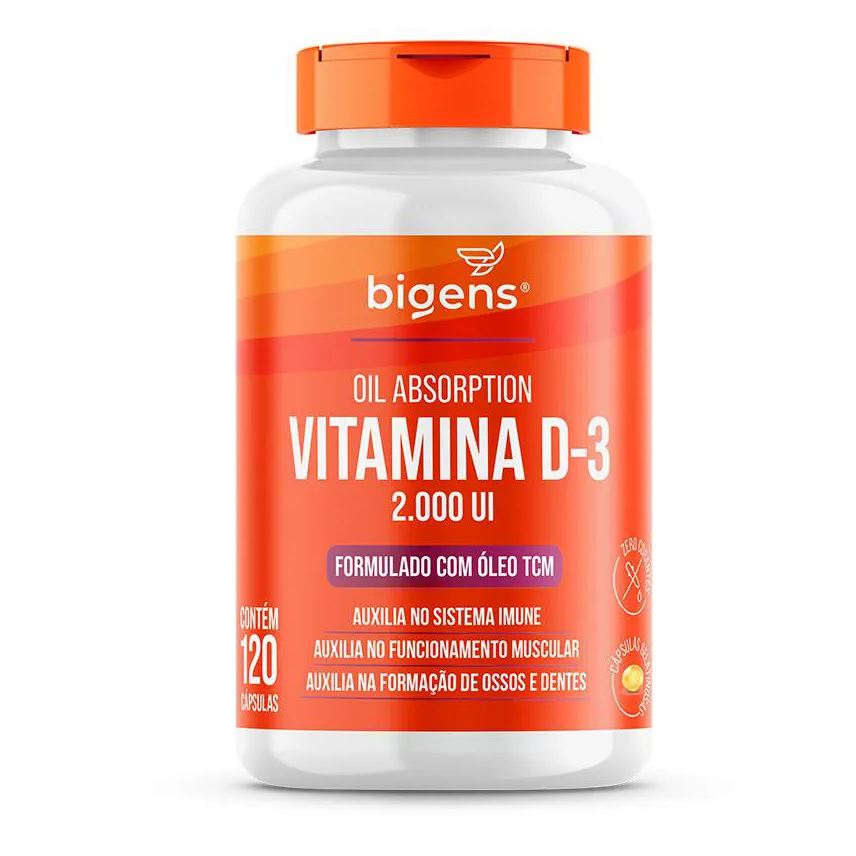 Biogens Bigens Vitamina D3 2000 Ui com Tcm 120 Cápsulas