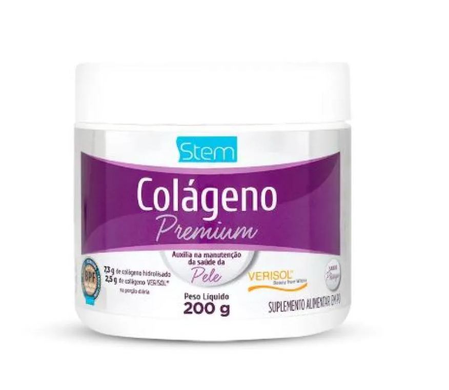 Stem Pharmaceutical Colágeno Premium Em Pó 200g Sabor Pessego Stem