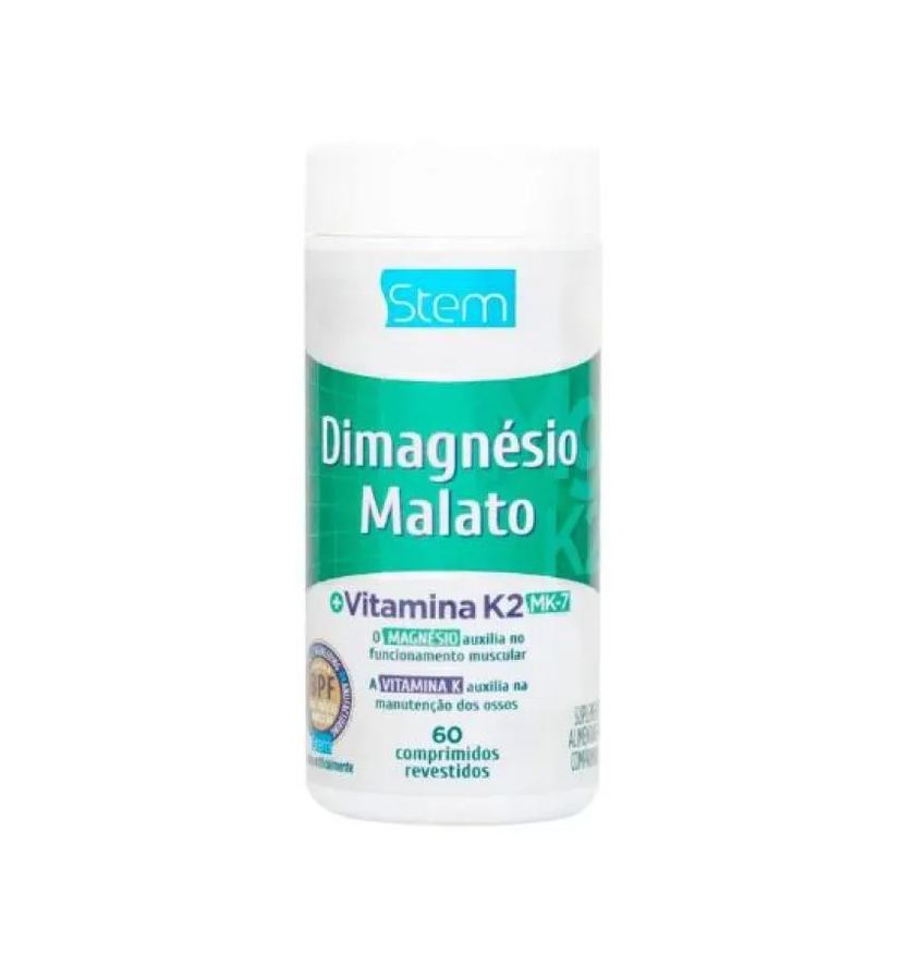 Stem Pharmaceutical Dimagnésio Malato + Vitamina K2 - 60 Comprimidos - Stem