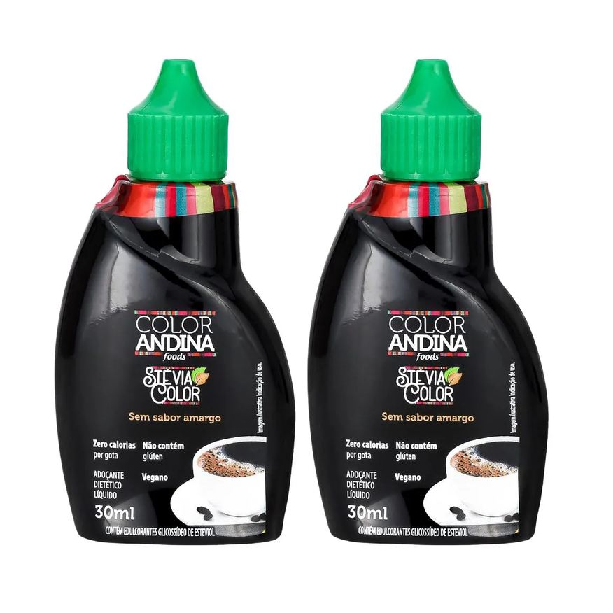 COLOR ANDINA ADOçANTE STEVIA LíQUIDO 30ml - 2 POTES