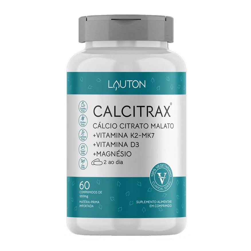Lauton Calcitrax Cálcio Citrato Malato K2 Mk7 60 comprimidos