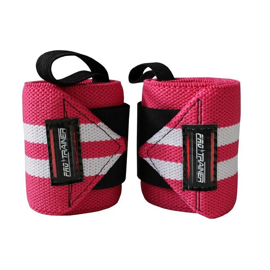 Pro Trainer Munhequeira Profissional 8mm - Rosa C/ Branco