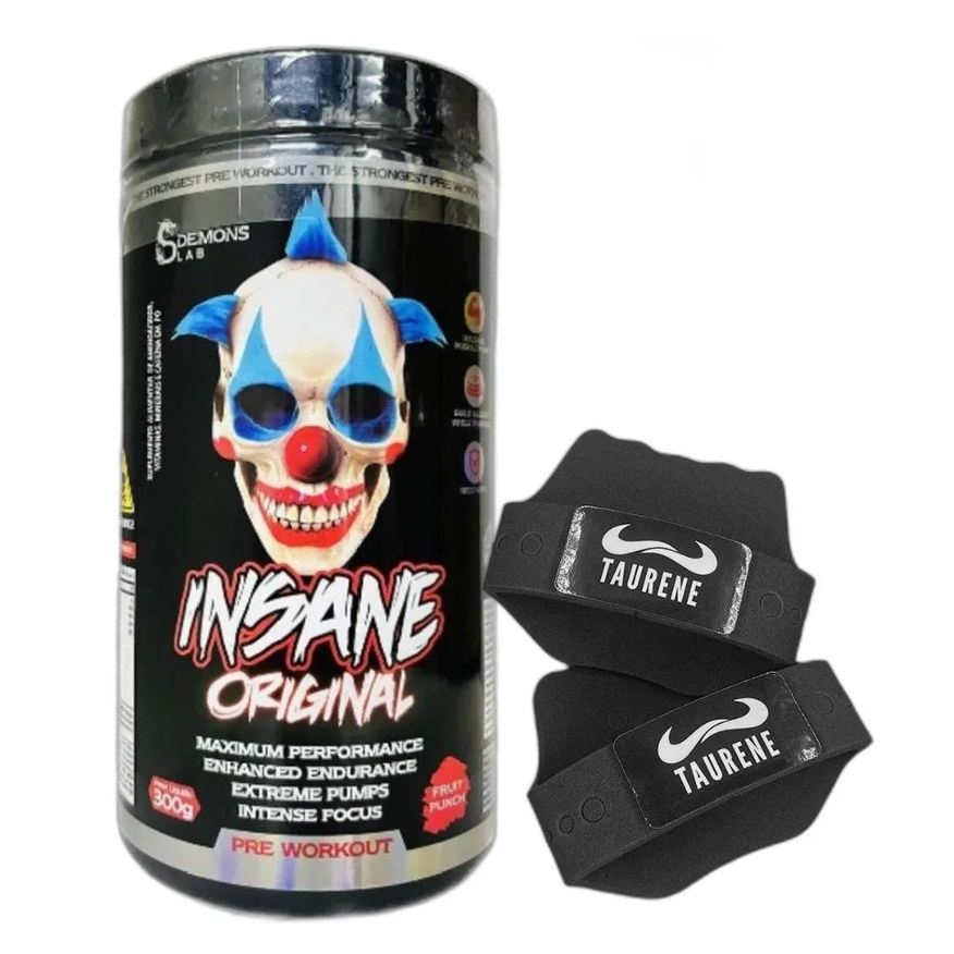 Demons Lab Pre Treino Insane Original Fruit Punch 300g Luva