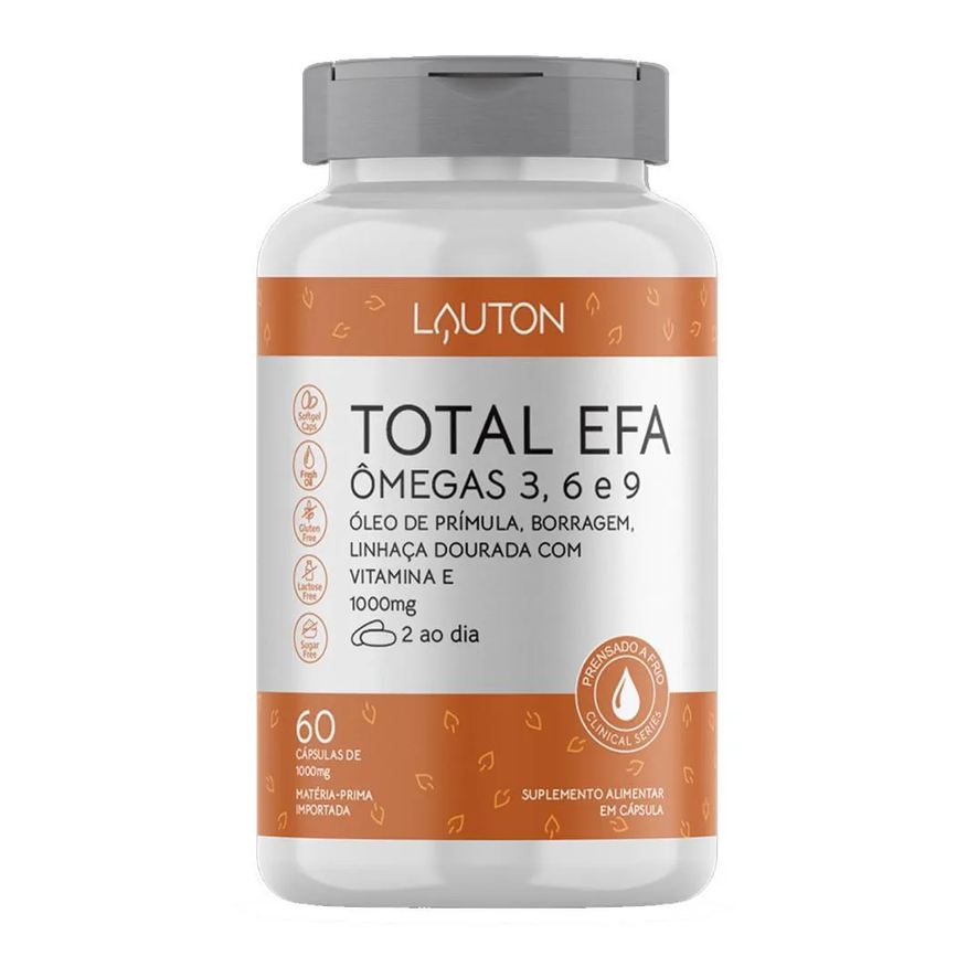 Lauton Total Efa Ômegas 3, 6 e 9 1000mg 60 cápsulas