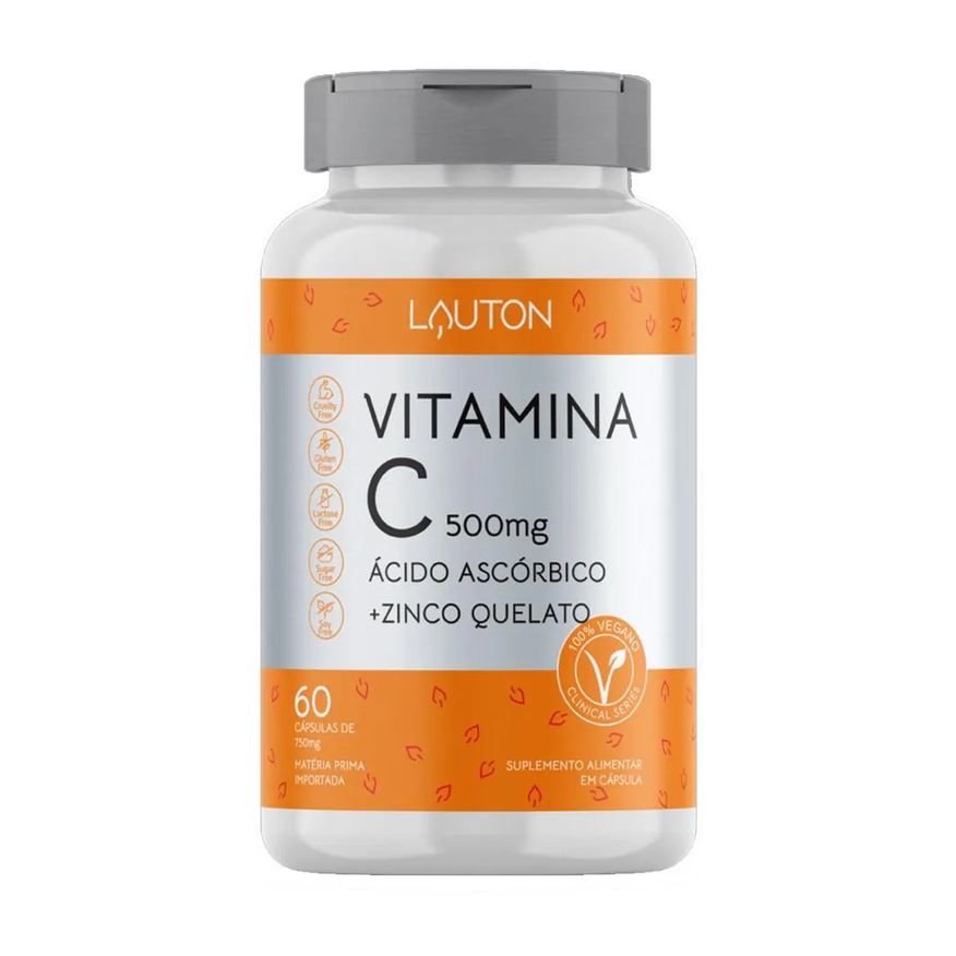 Lauton Vitamina C + Zinco Quelato 500mg 60 cápsulas