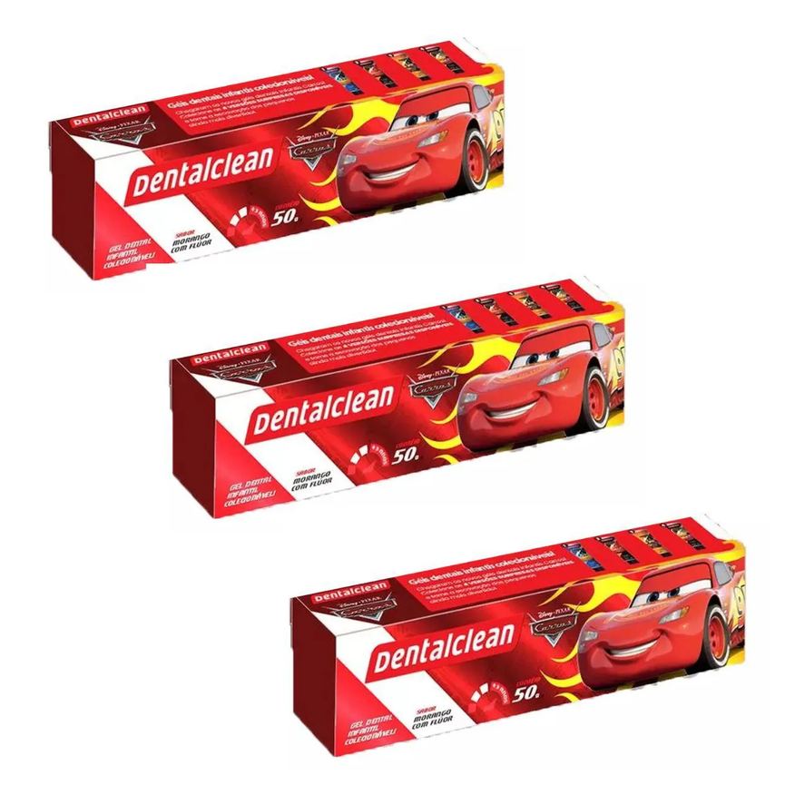 Dentalclean 3X Gel Dental Infantil Carros - Morango - 50g