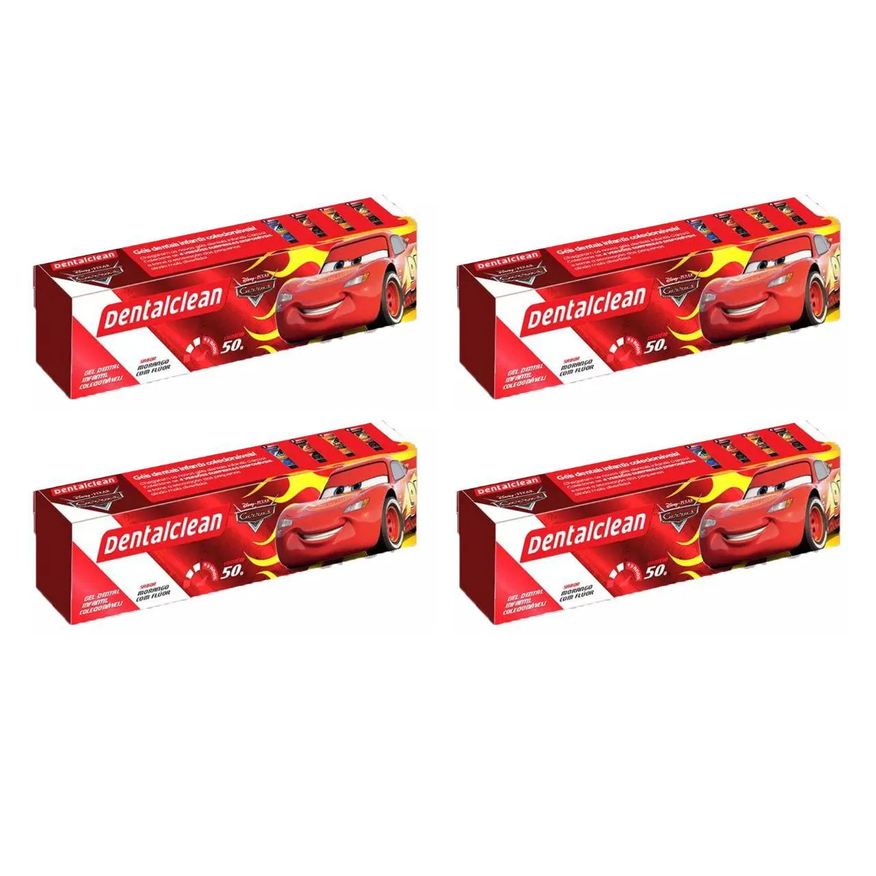 Dentalclean 4X Gel Dental Infantil Carros - Morango - 50g