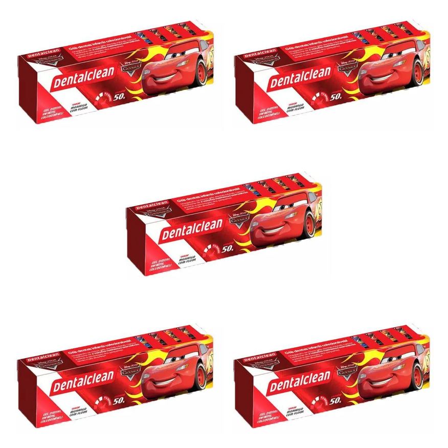 Dentalclean 5X Gel Dental Infantil Carros - Morango - 50g