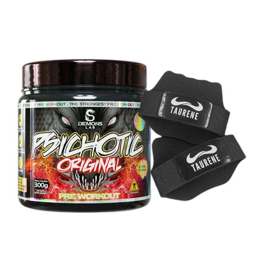 Demons Lab Pre Treino Psichotic Frutas Vermelhas 300g Luva