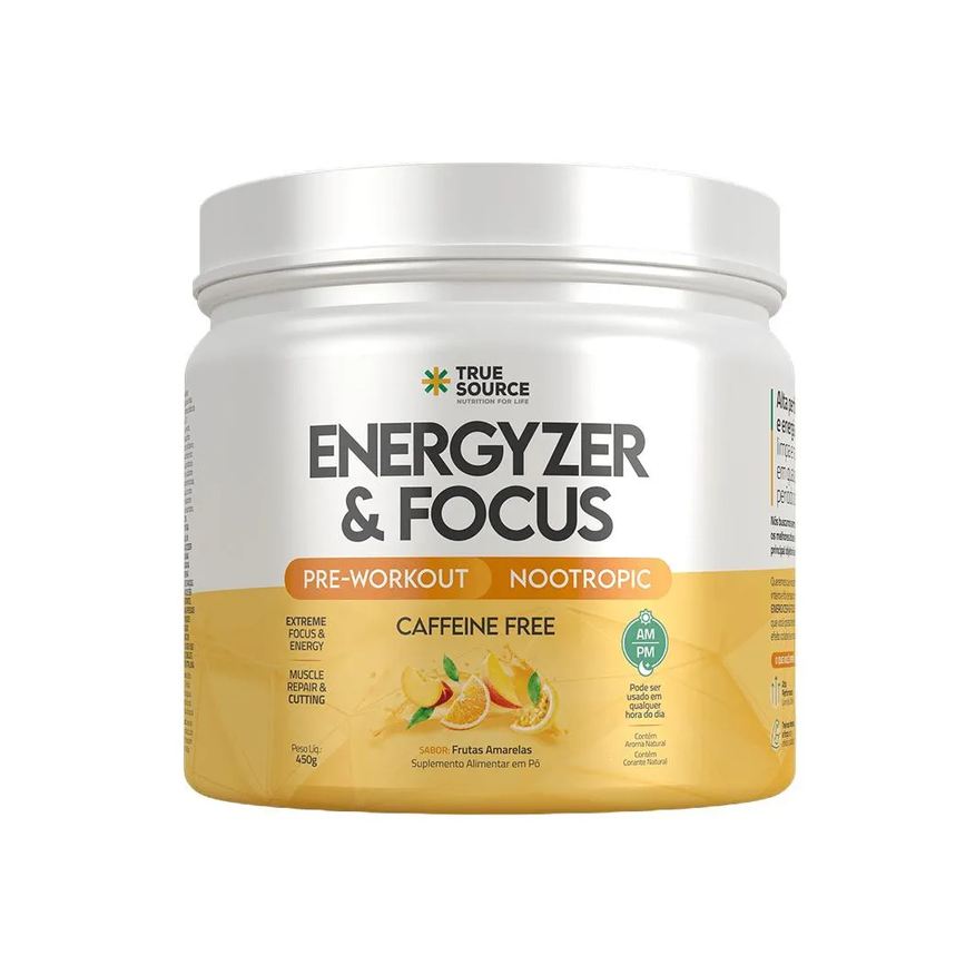 True Kit 2x: Energético Energyzer & Focus Frutas Amarelas True Source 450g