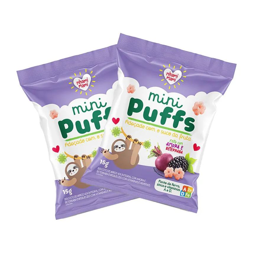 Nhami Mami Kit 2x: Snack Infantil Mini Puffs Amora E Beterraba 15g