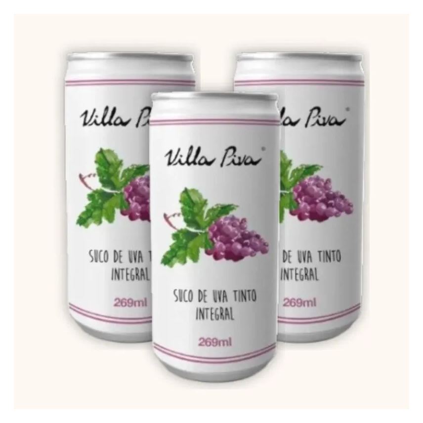 VILLA PIVA KIT 3X: SUCO DE UVA INTEGRAL SEM AçúCAR LATA 269ml