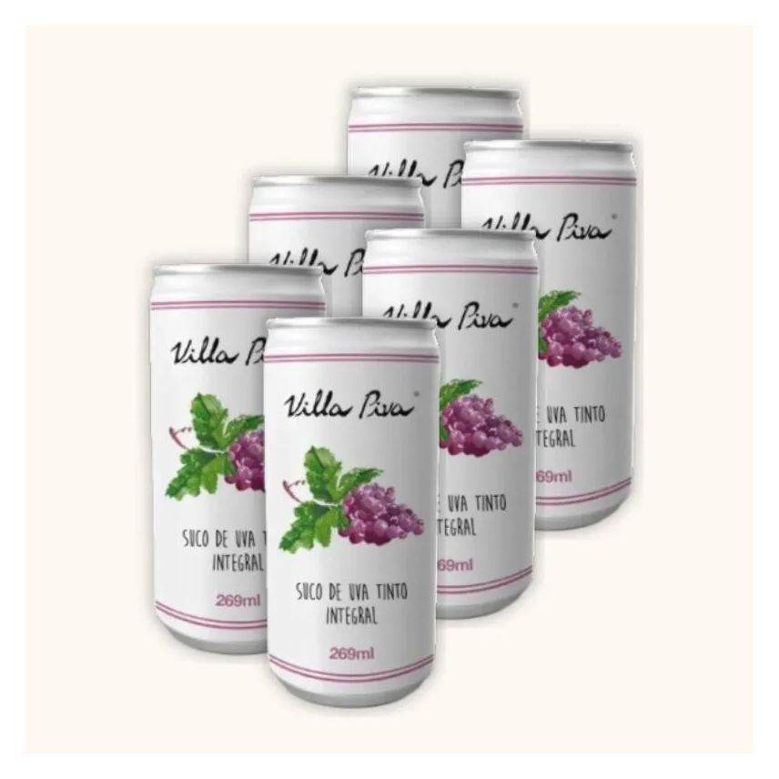 VILLA PIVA KIT 6X: SUCO DE UVA INTEGRAL SEM AçúCAR LATA 269ml