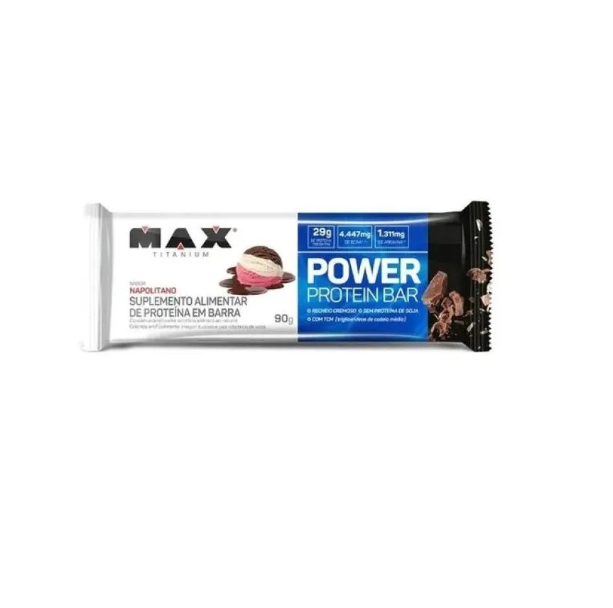 Max Titanium Power Protein Bar (90g) - Sabor: Napolitano