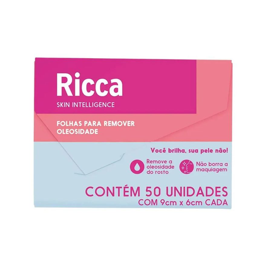de Lenço Papel Removedor de Oleosidade 50 Folhas Ricca