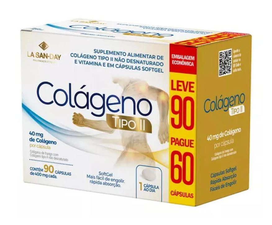 La San Day Suplemento Alimentar Colágeno Tipo 2 - Leve 90 Pague 60 cápsulas