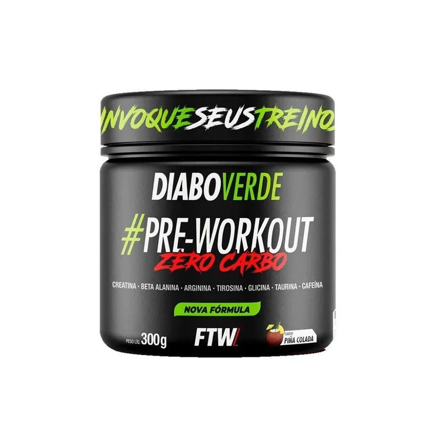 Ftw Sports Nutrition Diabo Verde Pre-workout Zero Carb (300g) - Sabor: Piña Colada