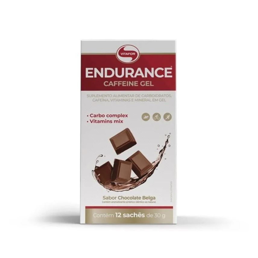 Vitafor Endurance Caffeine Gel (360g - 12 Saches) - Sabor: Chocolate Belga