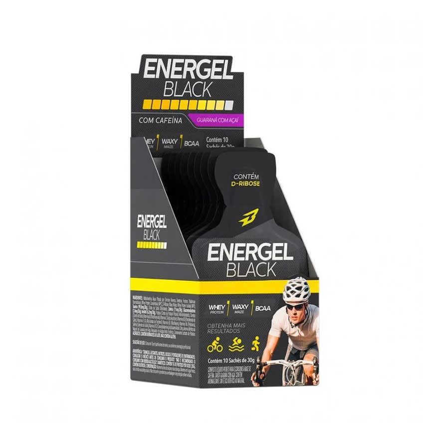 Body Action Energel Black Caixa com 10 Sachês (300g) - Sabor: Guaraná E Açai