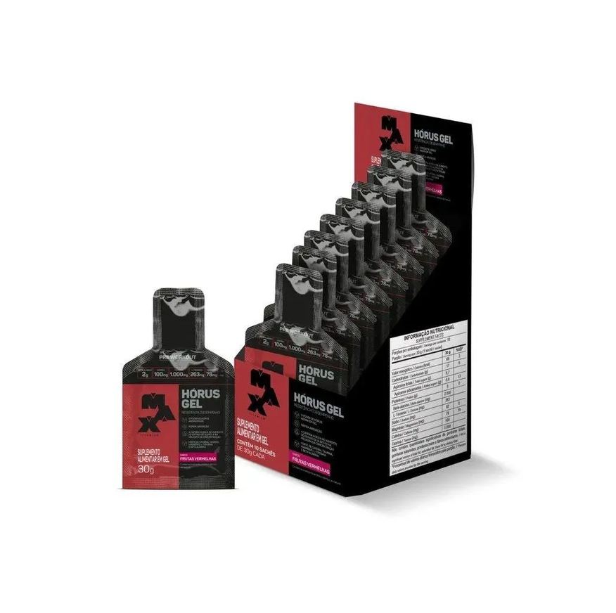 Max Titanium Hórus Gel Display (10 Sachês 30g) - Sabor: Frutas Vermelhas