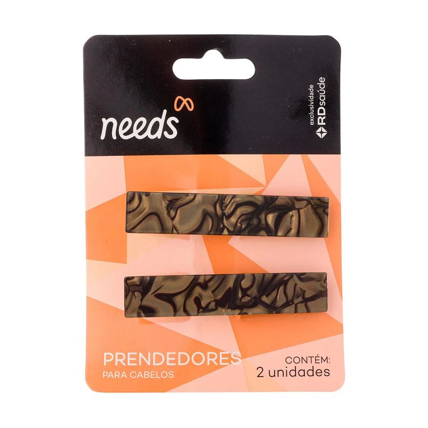 Needs Prendedores de Cabelo Dourado e Mármore 2 unidades