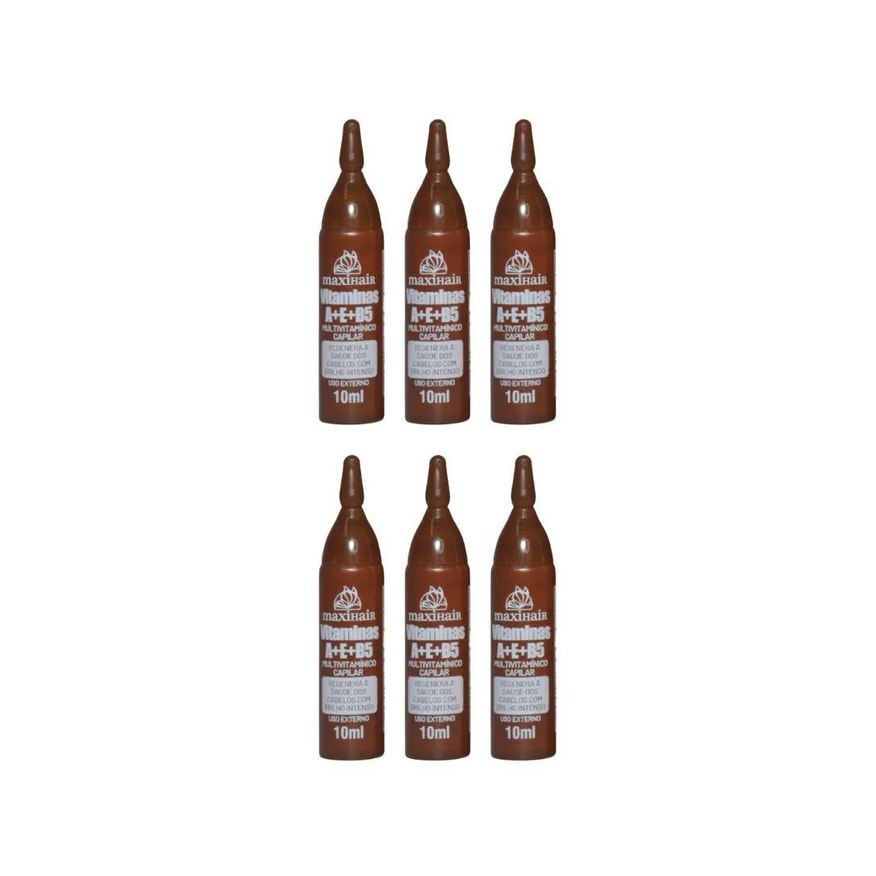 Maxi Hair Ampola de Vitamina Maxihair 10ml A + e + B5 - Kit C / 6un