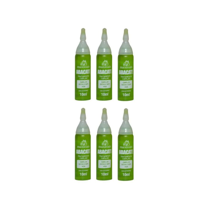 Maxi Hair Ampola de Vitamina Maxihair 10ml Abacate - Kit C / 6un