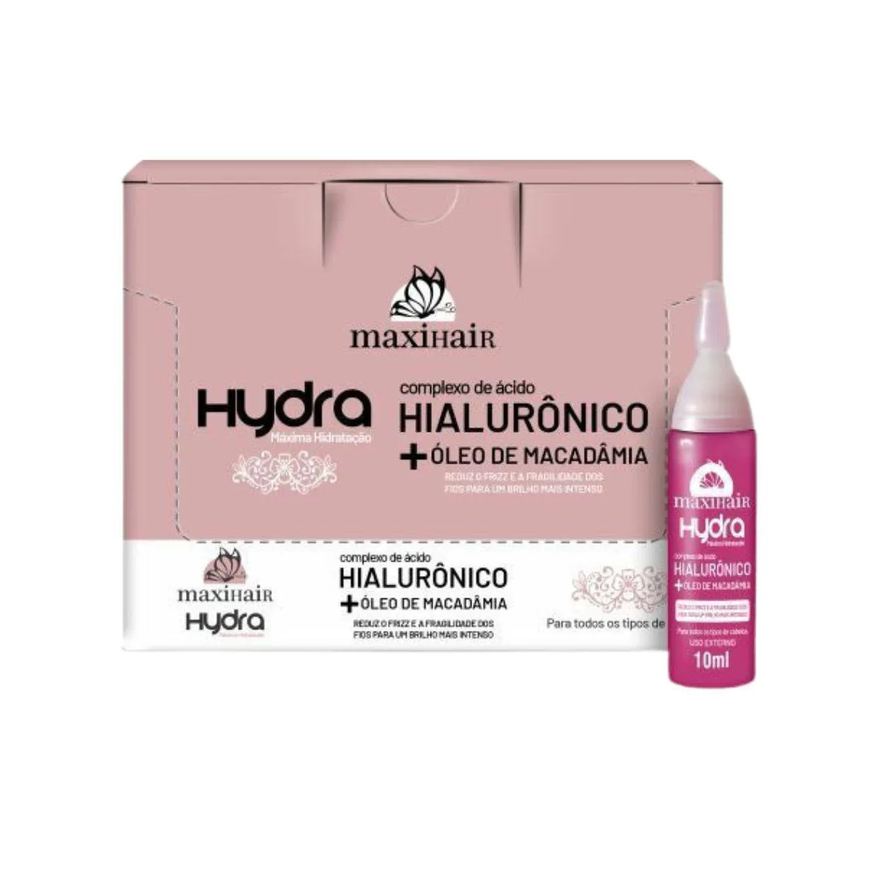 Maxi Hair Ampola de Vitamina Maxihair 10ml Hialuro+oleo de Maca - 24un