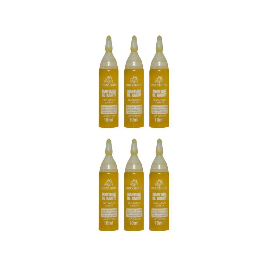 Maxi Hair Ampola de Vitamina Maxihair 10ml Manteiga - Kit C / 6un