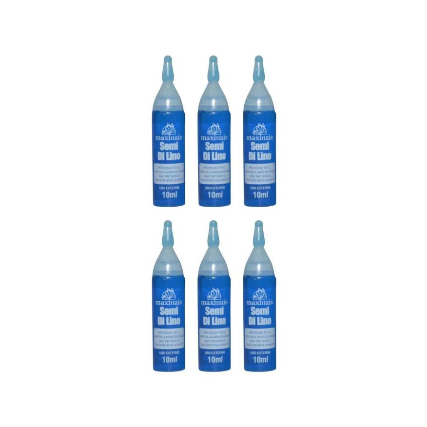 Maxi Hair Ampola de Vitamina Maxihair 10ml Semi Di Lino - Kit C / 6un