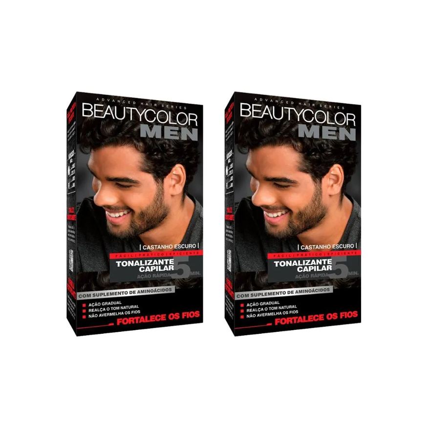 Beauty Coloraçao Color Men Castanho Escuro - Kit C / 2un