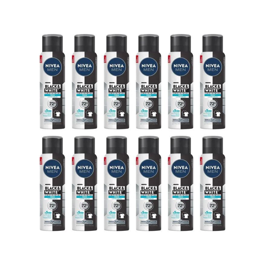Nivea Desodorante Aero 150ml Masc Black White Invi Fresh - 12un