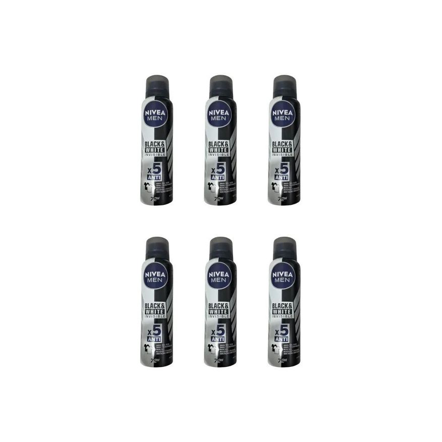 Nivea Desodorante Aero 150ml Masc Black White Invisible - 6un