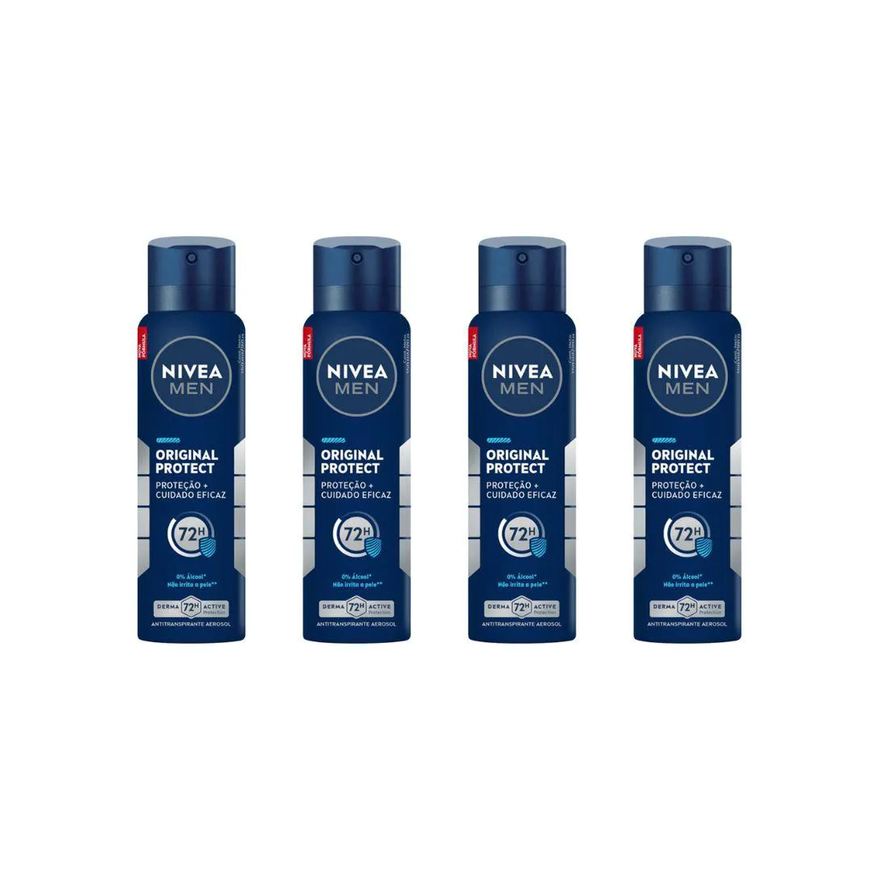 Nivea Desodorante Aero 150ml Masc Original Protect - Kit 4un